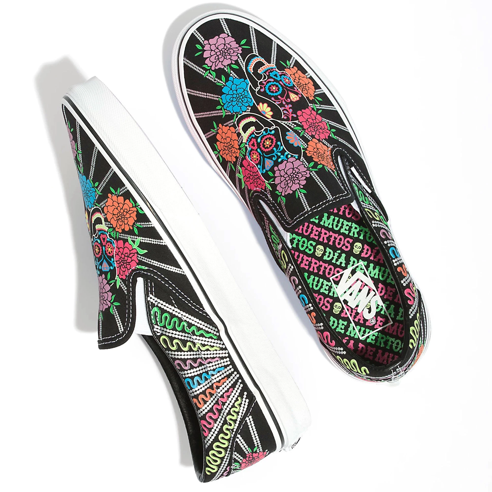 Vans Womens Day Of The Dead Slip-On Shoes 2 Vans Womens Day Of The Dead Slip-On Shoes - Image 2