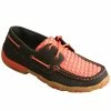 Twisted X Womens Driving Moc Boat Shoes Coral