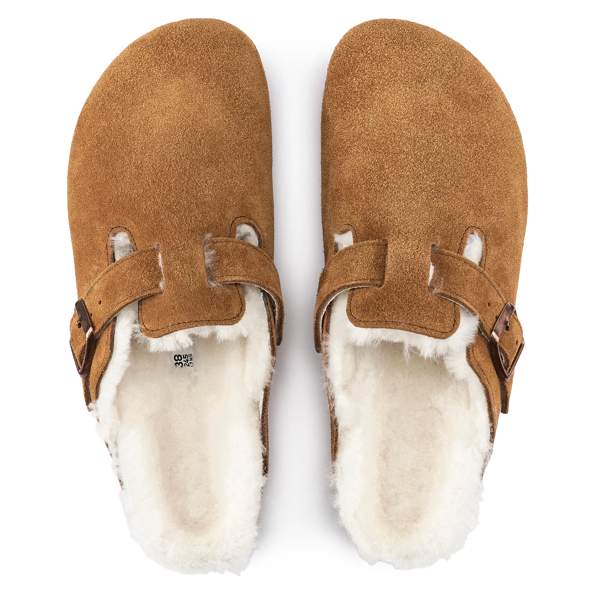 Birkenstock Womens Boston Shearling Suede Mink Slippers 3 Birkenstock Womens Boston Shearling Suede Mink Slippers - Image 3